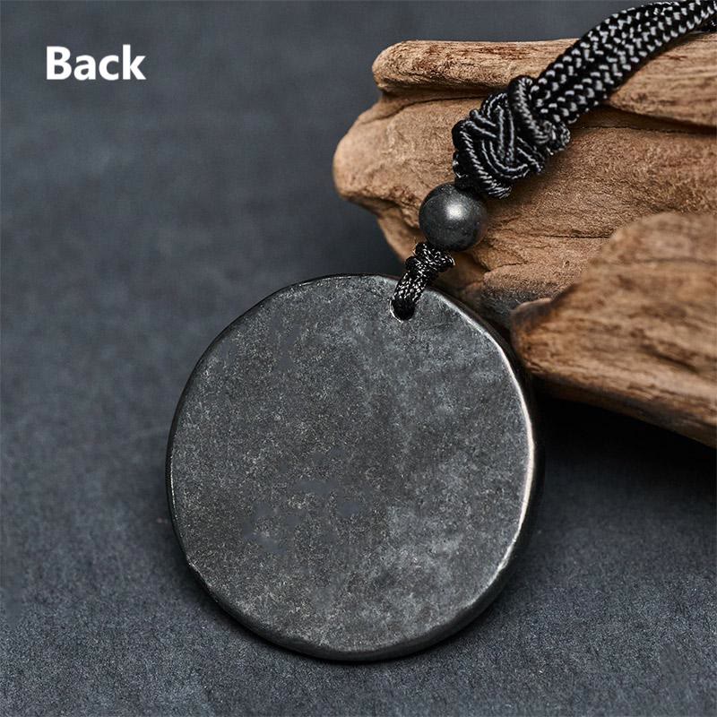 Fortune Jewel Authentic Shungite Stone Yin Yang Bagua Protection Necklace Pendant - Fortune Jewel