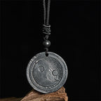 Fortune Jewel Natural Authentic Shungite Stone Carved Yin Yang Protection Necklace Pendant - Fortune Jewel