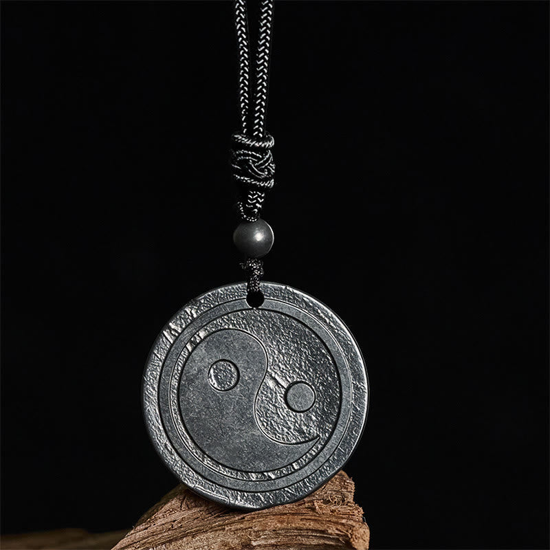 Fortune Jewel Natural Authentic Shungite Stone Carved Yin Yang Protection Necklace Pendant - Fortune Jewel