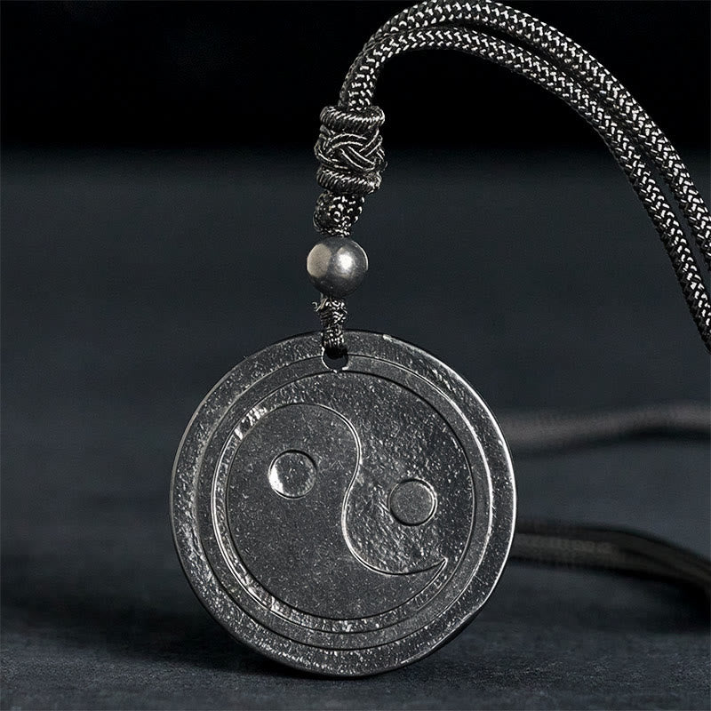 Fortune Jewel Natural Authentic Shungite Stone Carved Yin Yang Protection Necklace Pendant - Fortune Jewel