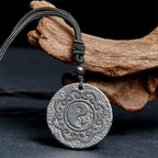 Fortune Jewel Tai Chi Yin Yang Symbol Authentic Shungite Stone Inner Strength Necklace Pendant - Fortune Jewel