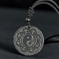 Fortune Jewel Tai Chi Yin Yang Symbol Authentic Shungite Stone Inner Strength Necklace Pendant - Fortune Jewel