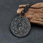 Fortune Jewel Tai Chi Yin Yang Symbol Authentic Shungite Stone Inner Strength Necklace Pendant - Fortune Jewel