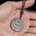 Fortune Jewel Carved Dragon Pattern Authentic Shungite Stone Inner Strength Necklace Pendant - Fortune Jewel