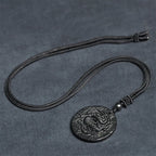 Fortune Jewel Carved Dragon Pattern Authentic Shungite Stone Inner Strength Necklace Pendant - Fortune Jewel