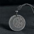 Fortune Jewel Moon Star Round Design Authentic Shungite Stone Protection Necklace Pendant - Fortune Jewel