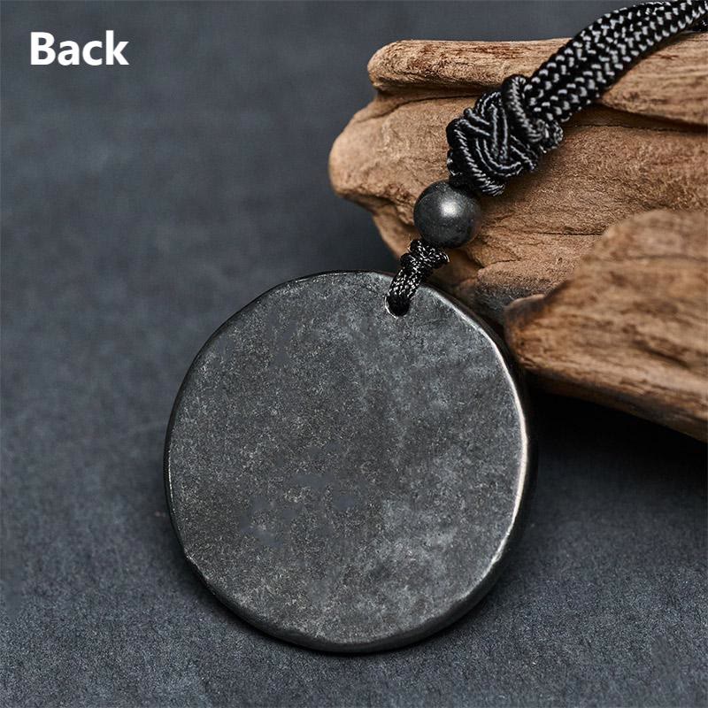 Fortune Jewel Four Leaf Clover Authentic Shungite Stone Graphite Stone Protection Necklace Pendant - Fortune Jewel