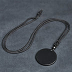 Fortune Jewel Circle Simple Design Authentic Shungite Stone Protection Necklace Pendant - Fortune Jewel