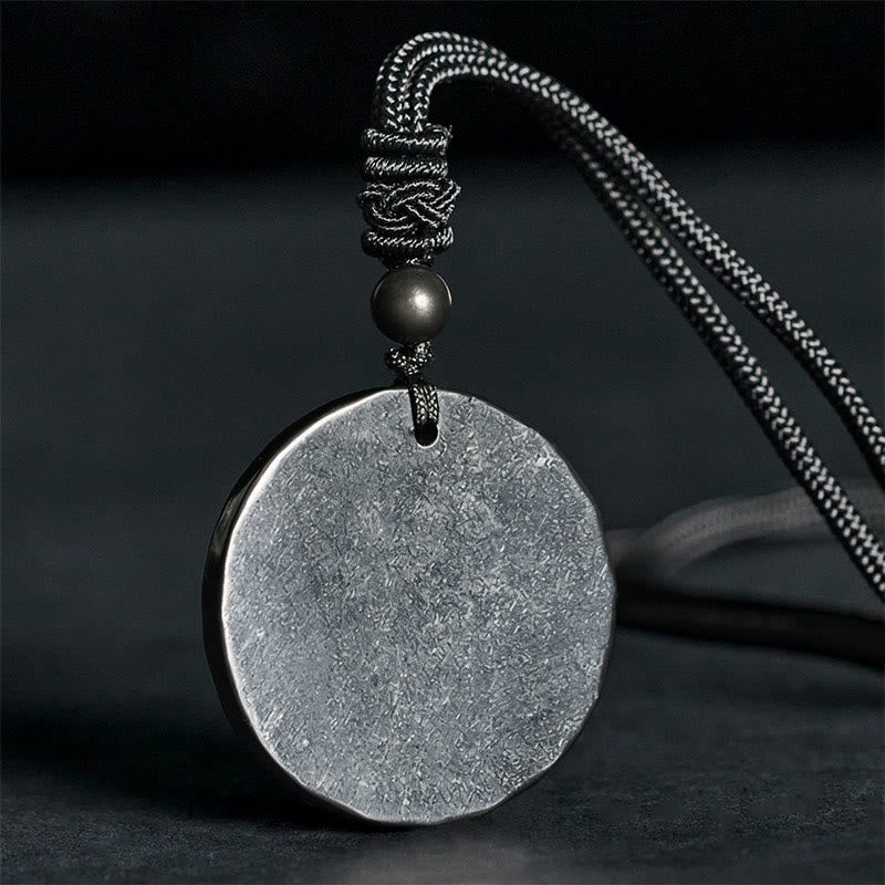 Fortune Jewel Circle Simple Design Authentic Shungite Stone Protection Necklace Pendant - Fortune Jewel