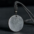 Fortune Jewel Circle Simple Design Authentic Shungite Stone Protection Necklace Pendant - Fortune Jewel