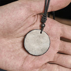 Fortune Jewel Circle Simple Design Authentic Shungite Stone Protection Necklace Pendant - Fortune Jewel