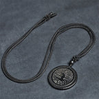 Fortune Jewel The Tree of Life Carving Pattern Authentic Shungite Stone Protection Necklace Pendant - Fortune Jewel