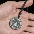 Fortune Jewel The Tree of Life Carving Pattern Authentic Shungite Stone Protection Necklace Pendant - Fortune Jewel