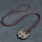 Fortune Jewel Relief Fox Design Silver Sheen Obsidian Ice Obsidian Protection Necklace Pendant - Fortune Jewel