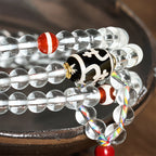 Fortune Jewel 108 Beads Liuli Crystal Dzi Bead Agate Blessings Tassel Mala - Fortune Jewel