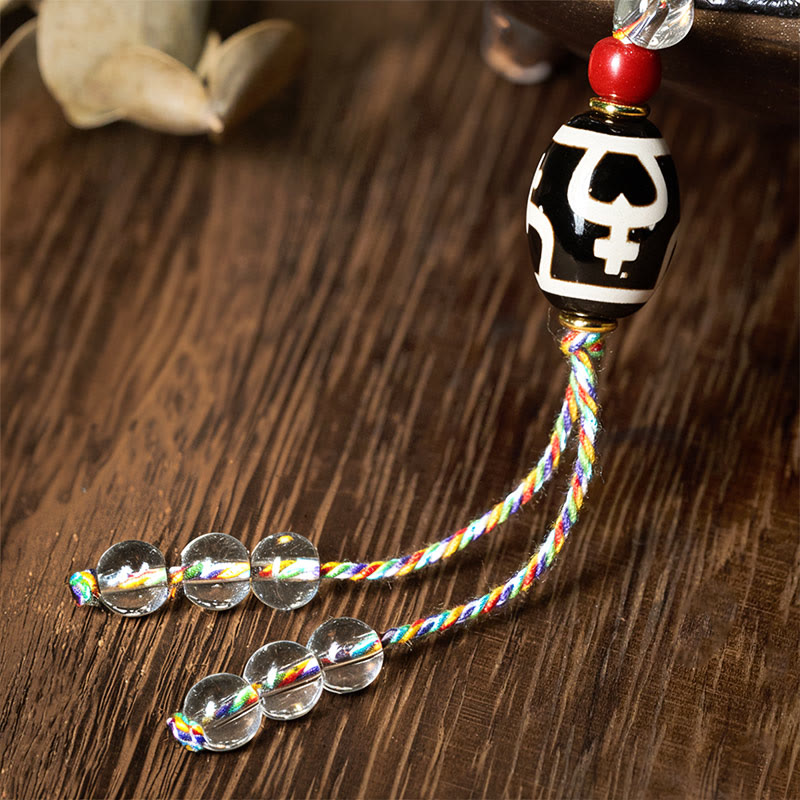 Fortune Jewel 108 Beads Liuli Crystal Dzi Bead Agate Blessings Tassel Mala - Fortune Jewel