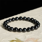 Fortune Jewel Round Authentic Shungite Stone Inner Strength Beaded Bracelet - Fortune Jewel