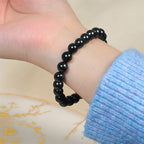 Fortune Jewel Round Authentic Shungite Stone Inner Strength Beaded Bracelet - Fortune Jewel
