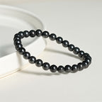 Fortune Jewel Round Authentic Shungite Stone Inner Strength Beaded Bracelet - Fortune Jewel