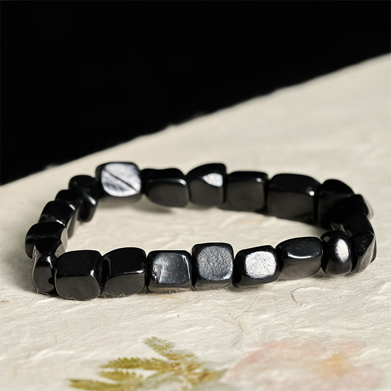 Fortune Jewel 8mm Natural Authentic Shungite Stone Protection Beaded Bracelet - Fortune Jewel