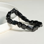 Fortune Jewel 8mm Natural Authentic Shungite Stone Protection Beaded Bracelet - Fortune Jewel