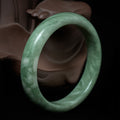 Fortune Jewel Natural Jade Simple Design Prosperity Cuff Bangle Bracelet - Fortune Jewel