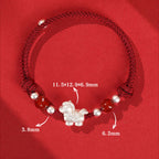 Fortune Jewel 999 Sterling Silver Red Agate Year Of The Horse Prosperity String Bracelet - Fortune Jewel