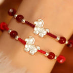 Fortune Jewel 999 Sterling Silver Red Agate Year Of The Horse Prosperity String Bracelet - Fortune Jewel