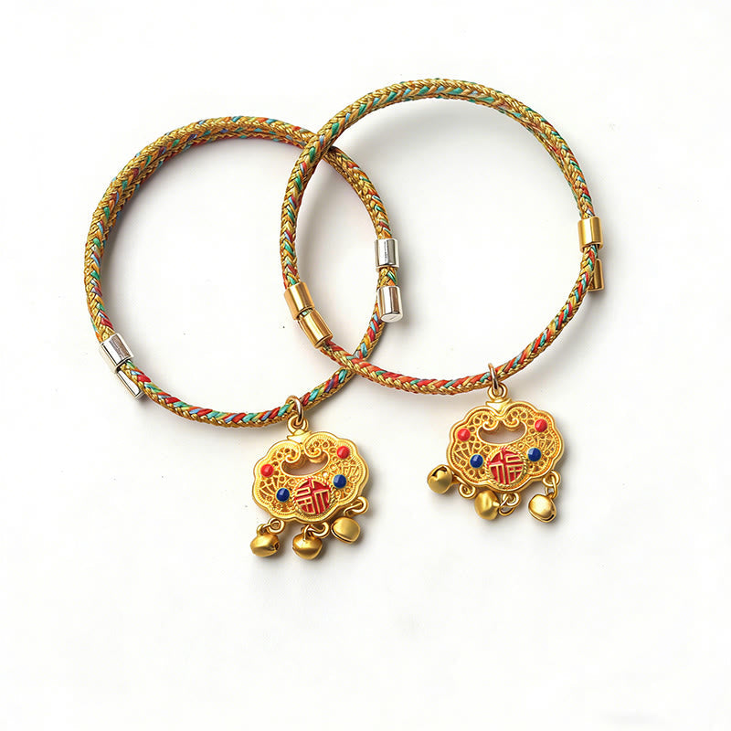 Fortune Jewel Handmade String Alloy Luck Blessings Adjustable Cats Small Dogs Pet Collar - Fortune Jewel