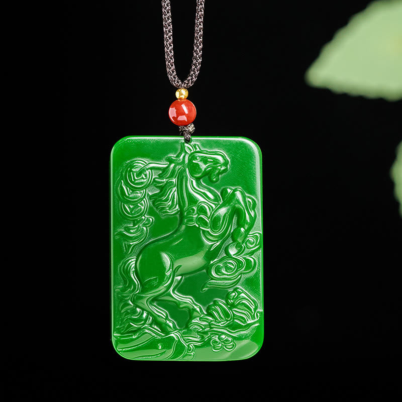 Fortune Jewel Year Of The Horse Jade Abundance  Necklace Pendants