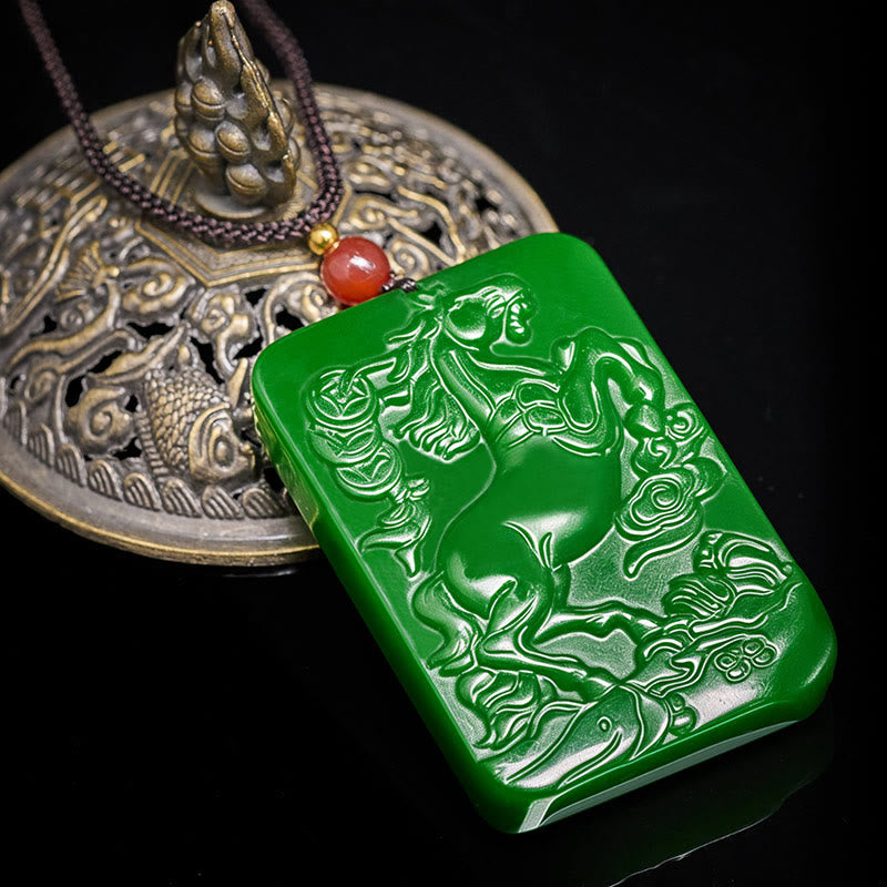 Fortune Jewel Year Of The Horse Jade Abundance  Necklace Pendants