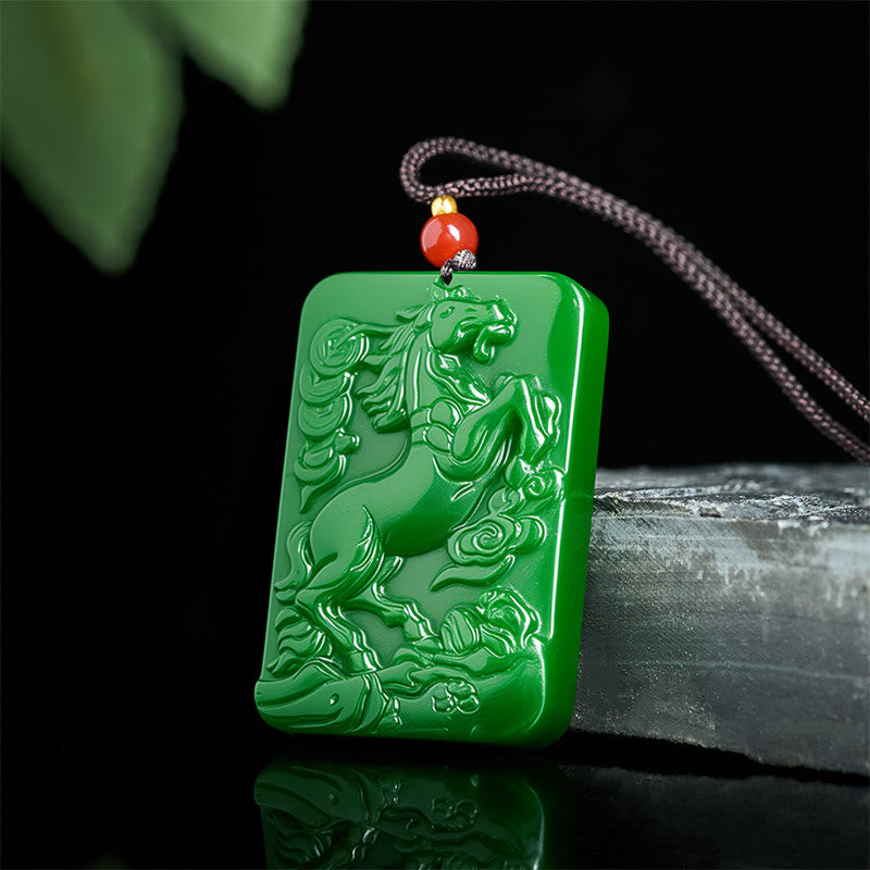 Fortune Jewel Year Of The Horse Jade Abundance  Necklace Pendants