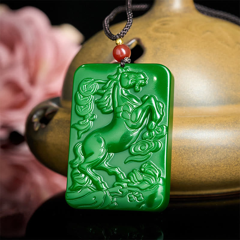 Fortune Jewel Year Of The Horse Jade Abundance  Necklace Pendants