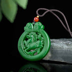 Fortune Jewel Year Of The Horse Jade Prosperity Hollow Necklace Pendants