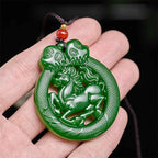 Fortune Jewel Year Of The Horse Jade Prosperity Hollow Necklace Pendants