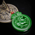 Fortune Jewel Year Of The Horse Jade Prosperity Hollow Necklace Pendants