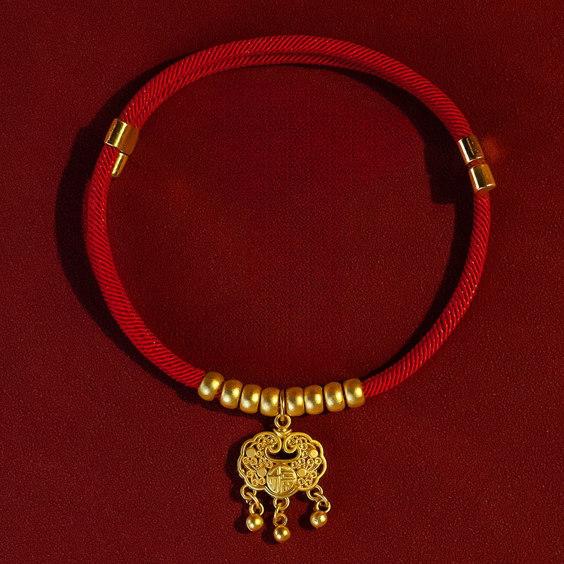Fortune Jewel Red String Bead Protection Adjustable Cats Small Dogs Pet Collar - Fortune Jewel
