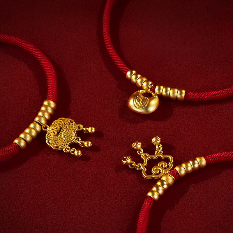 Fortune Jewel Red String Bead Protection Adjustable Cats Small Dogs Pet Collar - Fortune Jewel