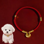 Fortune Jewel Red String Bead Protection Adjustable Cats Small Dogs Pet Collar - Fortune Jewel