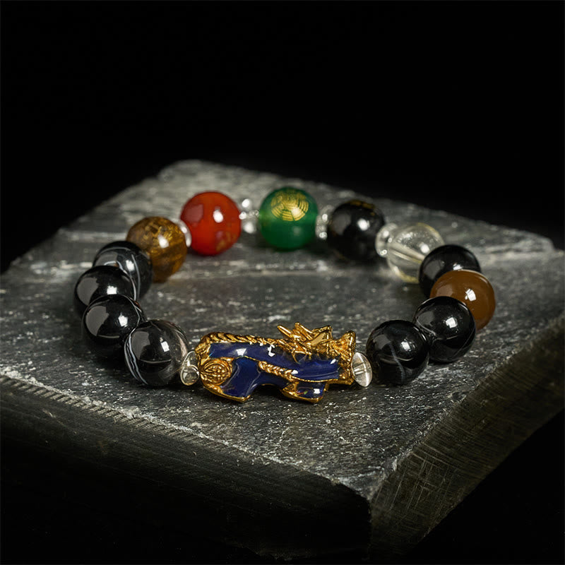 Fortune Jewel Sardonyx Beads Five Elements Change Color Pi Xiu Positive Bracelet - Fortune Jewel