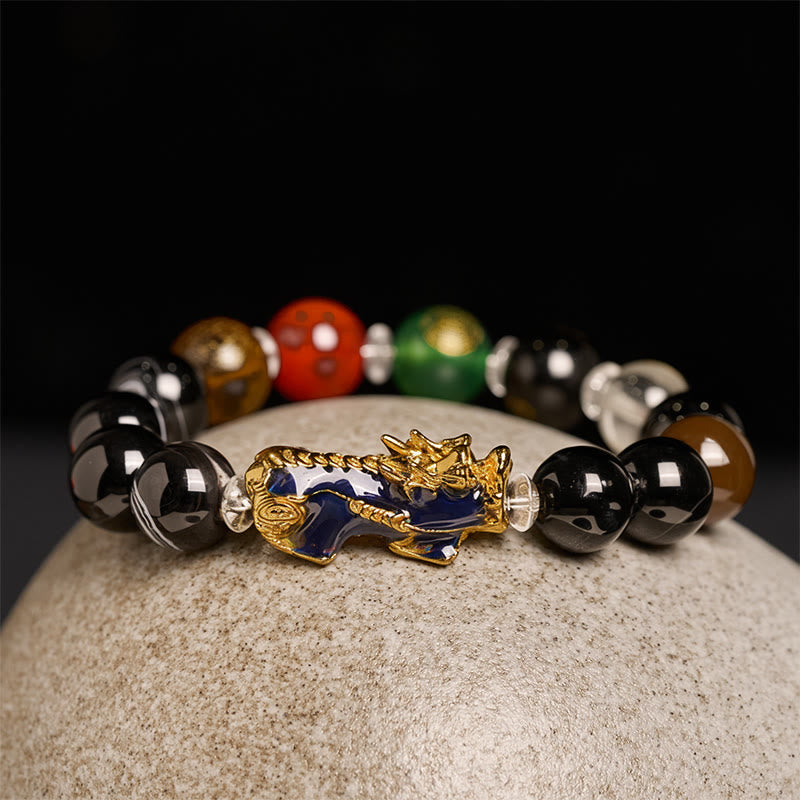 Fortune Jewel Sardonyx Beads Five Elements Change Color Pi Xiu Positive Bracelet - Fortune Jewel