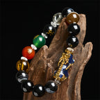 Fortune Jewel Sardonyx Beads Five Elements Change Color Pi Xiu Positive Bracelet - Fortune Jewel