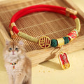 Fortune Jewel Metal Pendant Red String Peace Joy Blessing Protection Adjustable Cats Small Dogs Pet Collar - Fortune Jewel