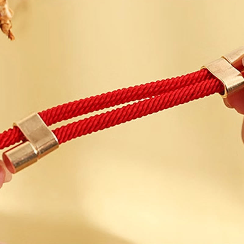 Fortune Jewel Metal Pendant Red String Peace Joy Blessing Protection Adjustable Cats Small Dogs Pet Collar - Fortune Jewel