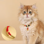 Fortune Jewel Metal Pendant Red String Peace Joy Blessing Protection Adjustable Cats Small Dogs Pet Collar - Fortune Jewel