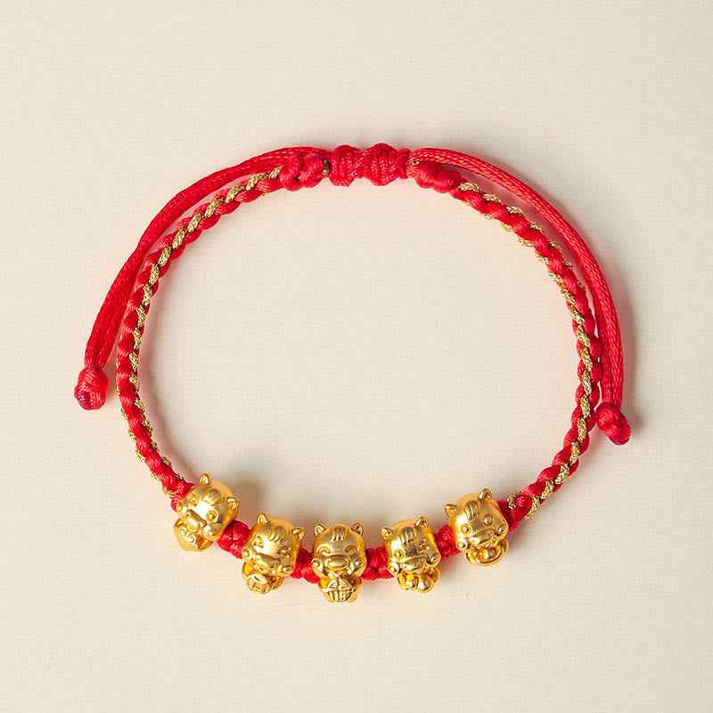 Buddha Stones Fu Character 999 Sterling Silver Year Of The Horse Prosperity Red String Bracelet