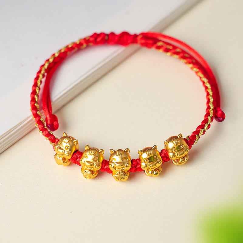 Buddha Stones Fu Character 999 Sterling Silver Year Of The Horse Prosperity Red String Bracelet