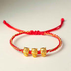 Buddha Stones Fu Character 999 Sterling Silver Year Of The Horse Prosperity Red String Bracelet