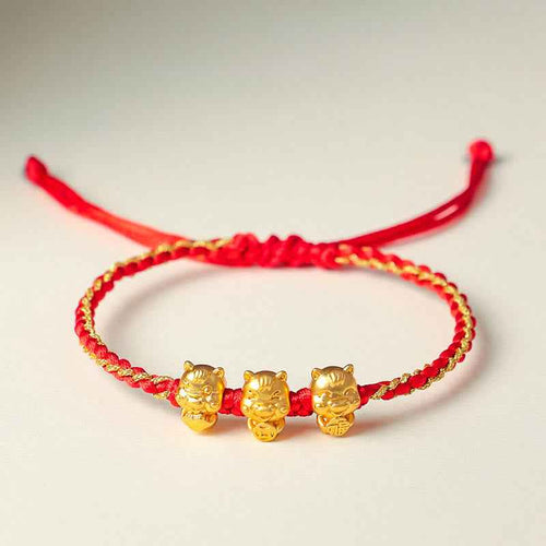 Buddha Stones Fu Character 999 Sterling Silver Year Of The Horse Prosperity Red String Bracelet