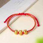 Buddha Stones Fu Character 999 Sterling Silver Year Of The Horse Prosperity Red String Bracelet